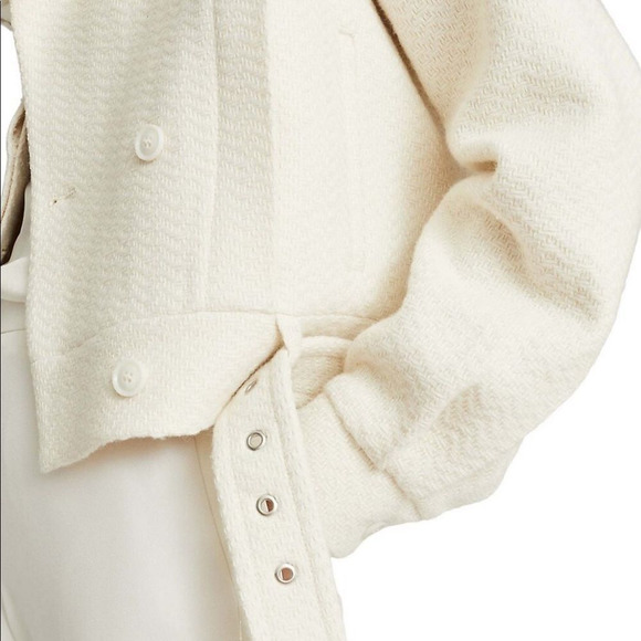 New Reiss Clara short biker jacket 10 ivory nwot - Picture 4 of 11